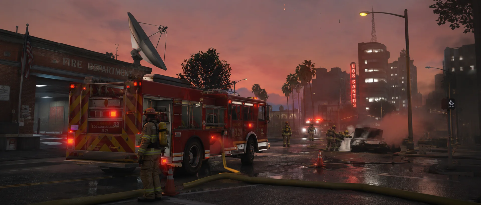 FiveM fire department responding to an emergency
