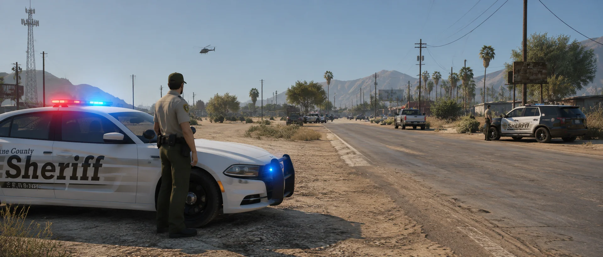 FiveM sheriff patrol scene in Blaine County